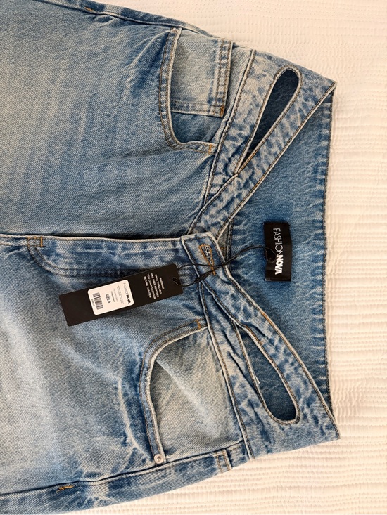 Fashion Nova Denim - Fashion Nova Light Blue High-Rise Jeans with Waist Cutout